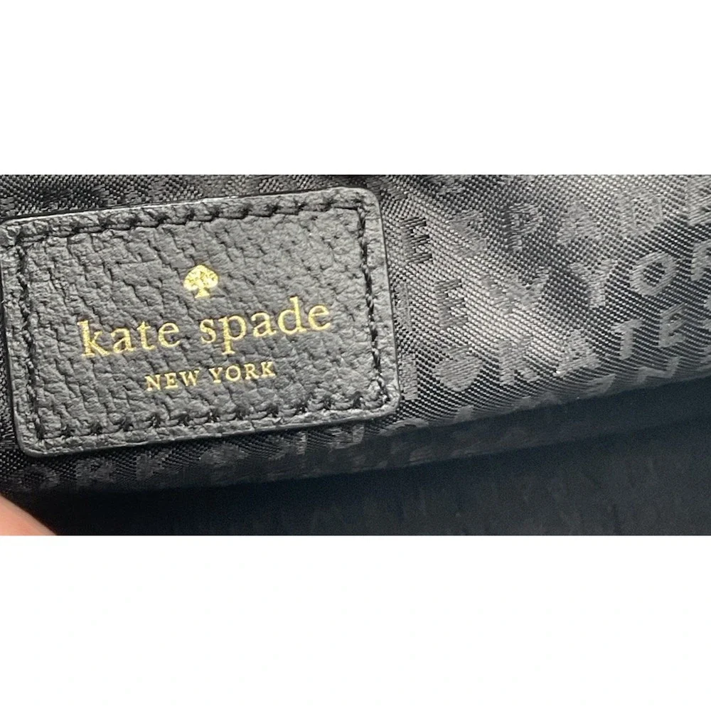 Kate Spade New York Grove Street Caley Leather Satchel, Black&White With Wallet